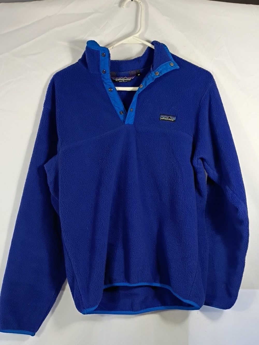 VINTAGE Patagonia Jacket Womens Blue Synchilla Snap-t Fleece Sz Med Outdoor